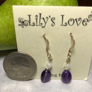 Amethyst and Moonstone Earrings